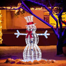 4.5FT Lighted Snowman for Christmas Decoration, 3D Pre-Lit Iridescent Snowman Xmas Decor with 100 LED Lights, Glittered Standing Holiday Display for Outdoor, Indoor by CozyNest Decor