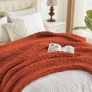 Carriediosa Chunky Knit Throw Blanket 60" X 80" Twin, 100% Hand Made Large Chenille Loop Yarn Soft Fluffy Throws for Couch Sofa Bed, Big Crochet Cozy Heavy Thick Cable Woven Blankets, Rust by CozyNest Decor