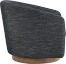 CHITA Swivel Accent Chair Set of 2, FSC Certified Upholstered Fabric Barrel Chair for Living Room, Fully Assembled, Midnight by CozyNest Decor
