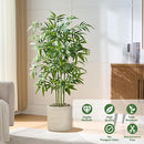 Artificial Bamboo Tree 5FT Tall Fake Plants Faux Silk Plant, Faux Bamboo Plant for Home Office Indoor Outdoor Decor Artificial Trees with Tall Planter by CozyNest Decor