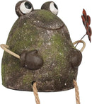 Alpine Corporation MCC834 Indoor/Outdoor Frog with Flower Garden Statue, Playful Frog Statue for Yard, 20" H, Green by GreenHaven Gardens