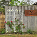 4 Pack Metal Garden Trellis 71" H Cream White Garden Fence Rustproof Trellis for Climbing Plants Support Roses Flower Outdoor Lawn, White 6FT by GreenHaven Gardens