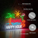 Always Happy Hour Beer Bar Neon Sign for Wall Décor Dimmable USB LED Neon Light for Home Tiki Bar Decor Man Cave Parties Gift by CozyNest Decor