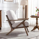 chairus Mid Century Accent Armchairs Modern Upholstered Lounge Chairs Compfy Leisure Arm Chairs for Living Room Fireplace/Bedroom/Reception/Dorms, Set of 2, Linen Fabric White by CozyNest Decor