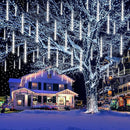 Aokudoni Christmas Lights Outdoor, Upgraded 16 inch /40cm Meteor Shower Lights 8 Tube Falling Rain Light Icicle String Lights for Xmas Tree New Year Party Wedding Decorations, UL Plug, White by GreenHaven Gardens