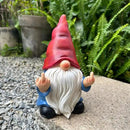 Middle Finger Gnome Statue 7.8in， Naughty Garden Gnome Statue Decoration and Lawn Ornament - Funny Garden Gnomes for Outdoor or Home Decor, Red, WSH004 by GreenHaven Gardens