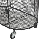 Deco 79 Metal Storage Cart Oval Mesh Wire Rolling Laundry with Ring Handles, 21" x 12" x 21", Black by GreenHaven Gardens