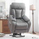Power Lift Chair Recliners for Elderly, Leathaire Modern Adult Power Lift Chair Overstuffed Electric Lift Recliner Chair with Side Pocket for Living Room Bedroom (Light Gray) by CozyNest Decor