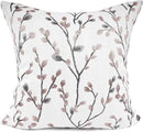 YOUR SMILE Classical Embroidery Jacquard Pink Leaf Pattern Square Decorative Throw Pillow Case Cushion Cover 18x18 inch by CozyNest Decor