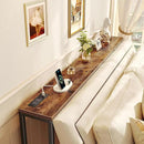 SUPERJARE Console Table with Outlet, 63 Inch Sofa Table with Charging Station, Narrow Entryway Table, Behind Couch Table, for Living Room, Plants - Rustic Brown by CozyNest Decor