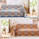 Boho Throw Blanket for Bed, 100% Cotton Soft Rustic Quilt Fall Blanket, 80"x90" Floral Printed Farmhouse Decor Bed Blankets, All Season Rustic Reversible Bohemian Throw Quilt by CozyNest Decor