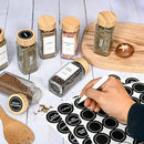 Set of 24 Glass Spice Jars with Various Labels, Bamboo Shaker Lids & Funnel, Kitchen Storage Jars with Airtight Lid, Spices & Seasonings Sets Organizer, Spice Containers, Glass Jar Food Canister by CozyNest Decor