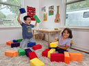 The Original Premium Plush Building Block for Kids - Certified Safe Foam Blocks in Luxuriously Soft Fabric Covers - Set of 24 (Classic Colors) by TinyTreasures Baby Boutique
