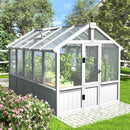 MUPATER 6 × 10 FT Cedar Wood Greenhouse for Outdoors, Outdoor Greenhouse With Polycarbonate Panels, Adjustable Vent Windows and Lockable Door, Wooden Walk-In Green House Kit for Garden, Lawn, Backyard by GreenHaven Gardens