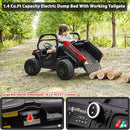 sopbost 24V 10Ah Ride On Toys for Big Kids to Drive 2 Seater Ride On Car with Remote Control Battery Powered Side by Side UTV with Large Dump Bed, 4x75W Motors, Red & Black by TinyTreasures Baby Boutique