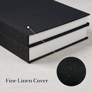 Photo Album 5x7 with Writing Space Linen Cover 5x7 Photo Album Book Holds 20 Photos Ideal for Wedding Theme-Album and Baby Photo Albums (Black,20 Pockets) by TinyTreasures Baby Boutique