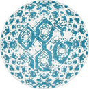 Unique Loom Rosso Collection Vintage Traditional Distressed Blue Round Rug (8' 0 x 8' 0) by CozyNest Decor