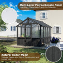 MUPATER 6 x 10 FT Wooden Polycarbonate Greenhouse with Ventilated Window & Lockable Door, Multi-Layer PC Panels for UV Protection, Walk-in Greenhouse Kit for Outdoor, Garden and Backyard, Black by GreenHaven Gardens