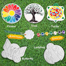 Weilim Paint Your Own Stepping Stones 5-Pack for Kids, Boys & Girls Ages 3-12, Butterfly, Turtle, Flower, Tree & Ladybug DIY Outdoor Garden Art & Craft Ceramic Painting Set by TinyTreasures Baby Boutique