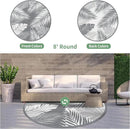 GENIMO Outdoor Rug 8' Round Waterproof for Patios Clearance, Reversible Outdoor Plastic Straw Camping Rug Carpet, Large Area Rugs Mats for RV, Camper, Deck, Balcony, Porch, Beach, Picnic, Grey&White by CozyNest Decor