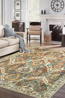 Keen Home Design 10x14 Rug - Machine Washable Area Rug with Non-Slip Backing, Ideal for Living Room, Dining Room, Bedroom - Vintage, Easy Clean, Durable, Low Pile Rug - (9'7" x 14') by CozyNest Decor