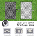 OLANLY Outdoor Rug 9x12 ft Waterproof, Outdoor Plastic Straw Rug with Geometric Pattern Clearance, Reversible RV Mat for Patio, Camping, Balcony, Deck, Backyard, Black & White by CozyNest Decor