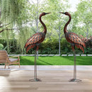 chisheen Outdoor Garden Crane Statues and Sculptures Metal Yard Art Statue for Garden Decoration Large Size (2) by GreenHaven Gardens