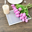 Mandy's Artificial Tulips 20 Stems Lavender PU Faux Flowers for Wedding Home Decor 13.5 Inch by CozyNest Decor
