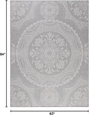 Medallion Outdoor Rug 5x7 Washable Outside Carpet for Indoor Patio Porch Waterproof Easy Cleaning Non Shedding Area Rugs Gray 5 x 7 by CozyNest Decor
