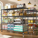 REIBII 60''W Storage Shelves 2399LBS Metal Shelving Unit with Wheels & Feet, 4 Tier Garage Shelving Heavy Duty Adjustable Wire Shelf for Pantry Kitchen Garage, 60" W x 18" D x 65.5" H, 2 Pack by CozyNest Decor
