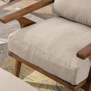 chairus Mid Century Accent Armchairs Modern Upholstered Lounge Chair Compfy Leisure Arm Chair for Living Room Fireplace/Bedroom/Reception/Dorms, Set of 2, Denim Fabric Beige by CozyNest Decor