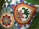 Daisy Floral Pillow Cover Teal Flower Pillowcase Flowery Outdoor Cushion Suzani Accent Pillowsham Flower Floral Chair Cushion Hand Embroidered Cushions Wool Size 18x18 by CozyNest Decor