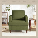 Mid-Century Accent Chair,Modern Linen Fabric Armchair for Living Room,Comfy Upholstered Reading Accent Chairs for Bedroom,Single Sofa Chair with Wood Legs (Green, 2 Pack) by CozyNest Decor