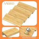 AMBIRD Bamboo Spice Drawer Organizer with Non-slip Mat, 4 Tier Jar Spice Rack Tray 13'',Seasoning Organizer for Kitchen,Cabinet,Drawers,Countertop by CozyNest Decor
