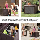Rubbermaid Medium Resin Outdoor Storage Deck Box (74 Gal) Weather Resistant Brown Deck Organization for Home/Backyard/Pool Chemicals/Toys/Garden Tools/Porch/Patio Cushions by CozyNest Decor