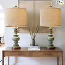 BOBOMOMO 20" Farmhouse Lamps for Bedrooms Set of 2, Retro Side Table Lamps Bedside Lamp for Side Nightstand Living Room（Suitable for Decorating Small Areas） by CozyNest Decor