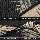Pauwer Waterproof Outdoor Rug 8x10, Reversible Plastic Straw Patio Camping Rug, Indoor Outdoor RV Mat Carpet for Deck, Camper, Porch, Balcony, Backyard, Picnic, Leaf Black Brown by GreenHaven Gardens