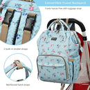 Diaper Bag Backpack for Women, Baby Bags for Girls,Diaper Bag with Changing Pad, and Insulated Pockets-Blue Flowers by TinyTreasures Baby Boutique