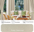 HolidayIdeas 4 Panels Outdoor Curtains for Patio Waterproof-Cream Outside Linen Weatherproof Privacy Curtains 54"x84"-Outside/Indoor Curtains Weighted for Living Room, Pergola, Porch, Cabana, Gazebo by CozyNest Decor