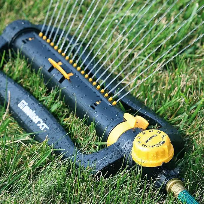 Melnor 65133AMZ XT Turbo Oscillating Sprinkler W/Timer, 4,500 sq. ft., Quick Connect Bundle, 2-Way Adjustable, Black, Yellow, photo 2 of 8