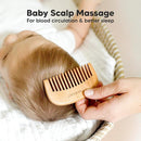 Baby Hair Brush and Comb Set for Newborn - Wooden Baby Hair Brush Set with Soft Goat Bristle, Baby Brush Set for Newborns, Baby Brush and Comb Set Girl, Boy, Toddler Cradle Cap Brush (Round, Walnut) by TinyTreasures Baby Boutique