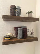 joelsantiques - 18 Inch Wooden Floating Shelves for Wall - 18x8x2 in - Made of Natural Wood - Heavy Duty Rustic Wall Shelves for Bedroom - Perfect for Living Room, Kitchen - Medium Brown by CozyNest Decor