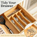 SMIRLY Silverware Drawer Organizer – Bamboo Kitchen Drawer Organizer, Adjustable Utensil Holder and Cutlery Tray, Drawer Dividers for Flatware and Kitchen Utensils by CozyNest Decor