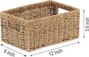 CENBOSS Wicker Baskets (Medium, Seagrass, 1PC) Rattan Storage Baskets for Shelves, Woven Seagrass Holder by CozyNest Decor