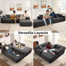 104" Cloud Sectional Couches for Living Room,L Shaped Boneless Couch in A Box,Sleeper Sofa with Comfy Chaise No Assembly Required,Grey by CozyNest Decor