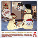4FT Pop-Up Snowman Family, Pre-Lit Holiday Decoration Sign with 270 LED Lights, Customized Placement Holiday Display for Indoor, Outdoor by CozyNest Decor