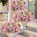 ‌20 Bundles Artificial Flowers for Outdoors‌ with 6 Faux Butterflies, UV Resistant ‌Fake Flowers‌ with Eucalyptus Leaves, ‌Artificial Plants Outdoor‌ for Patio Garden Porch Home Decor (Pink) by CozyNest Decor