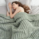 Amélie Home Chunky Knit Throw Blanket for Couch, Soft Chenille Crochet Blanket for Sofa, 50"x60", Sage Green by CozyNest Decor