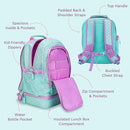 Bentgo Kids 2-in-1 Backpack & Insulated Lunch Bag - Durable 16” Backpack & Lunch Container in Unique Prints for School & Travel - Water Resistant, Padded & Large Compartments (Mermaid Scales) by TinyTreasures Baby Boutique