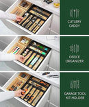 ROYAL CRAFT WOOD Luxury Bamboo Kitchen Drawer Organizer - Silverware Organizer - Utensil Holder and Cutlery Tray with Grooved Drawer Dividers for Flatware and Kitchen Utensils (7 Slot) by CozyNest Decor